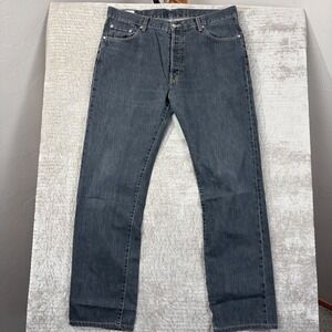 Lacoste Mens Straight Leg Jeans Dark Grey Button Fly Denim Size 48 EU 37‎ US